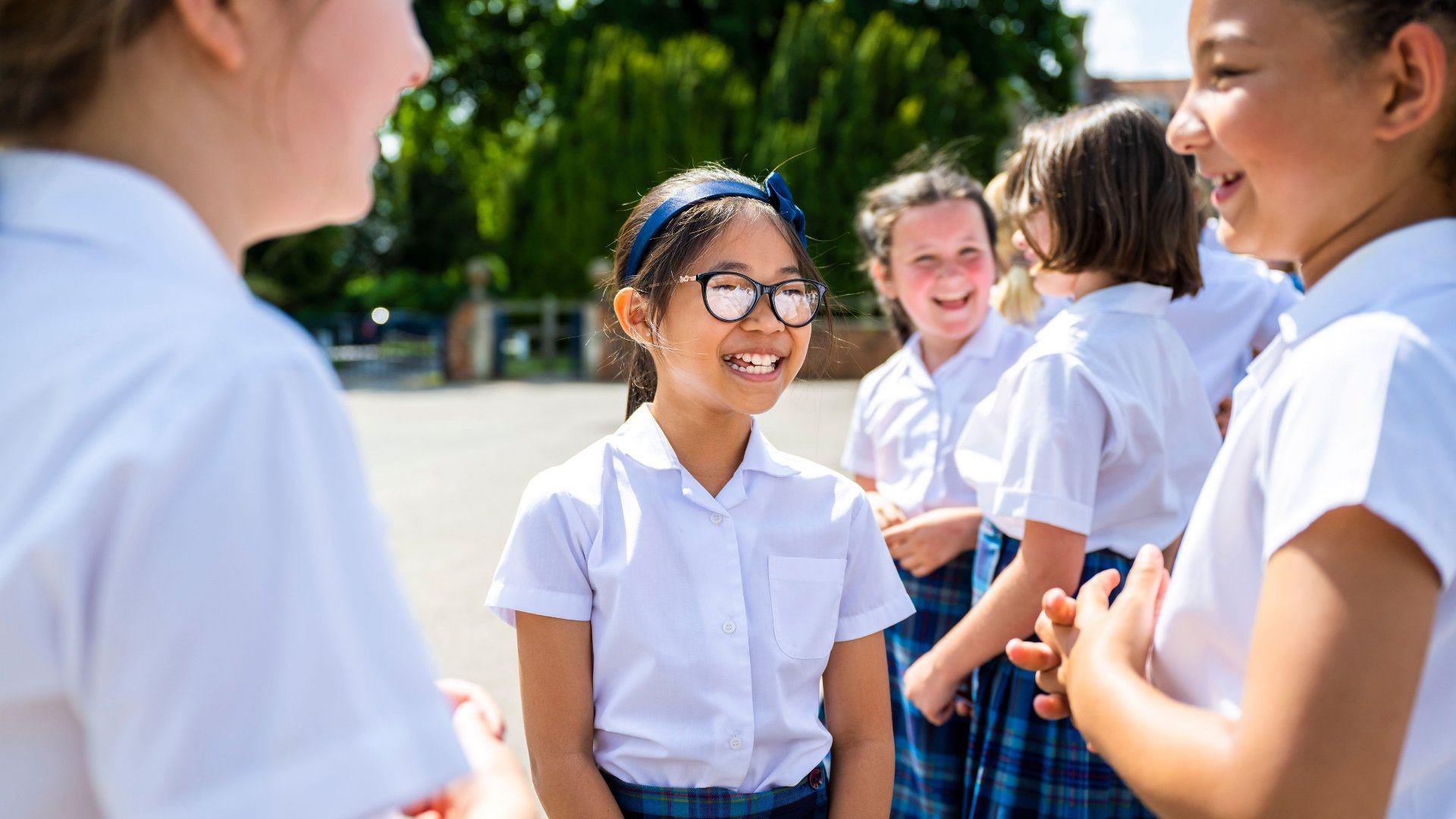 pupils outside in playground